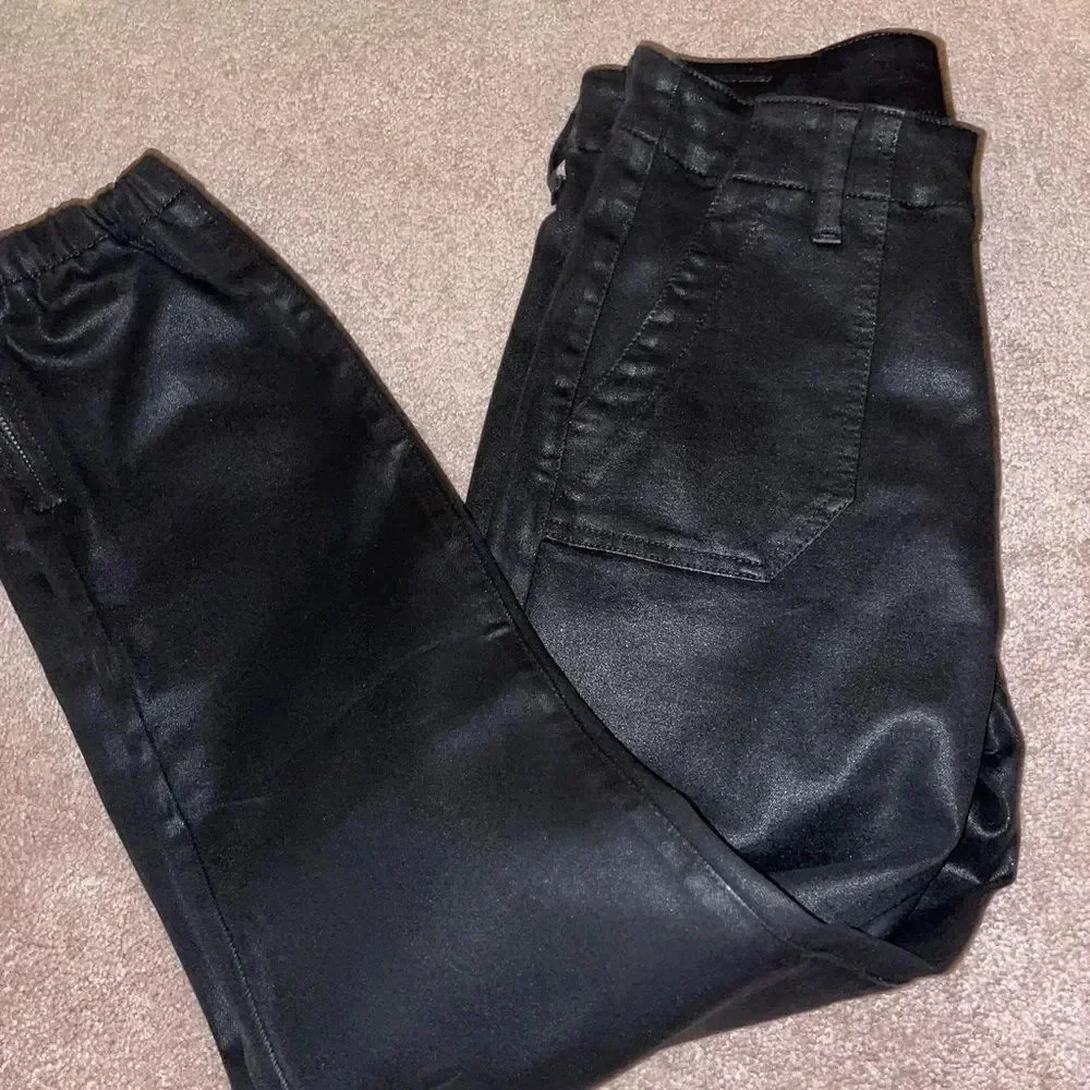 PAIGE COATED MAYSLIE JOGGER BLACK FOG LUXE COATING SIZE 26 - Picture 3 of 13